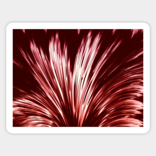 Fan shaped abstract in deep red and white Sticker